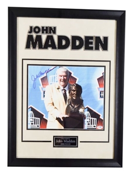John Madden Signed 11x14 Photo In Large Framed Display